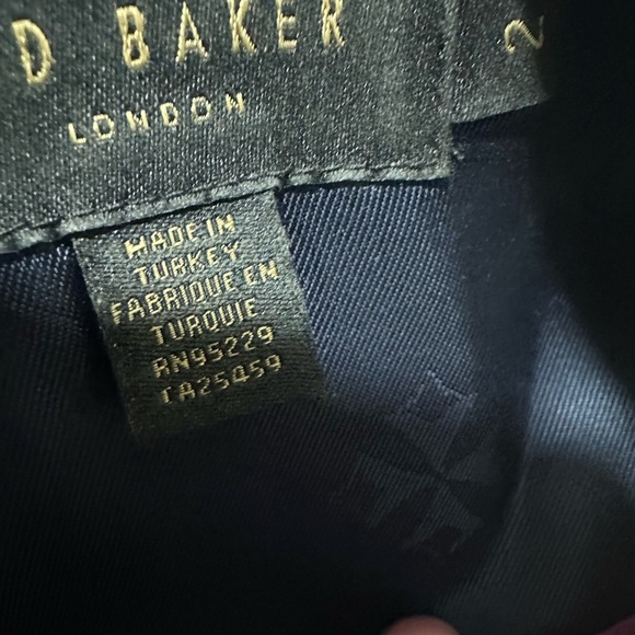 $295 Ted Baker London Women's Navy Crossover Sheath Midi Dress Size Small (2) - Picture 5 of 8